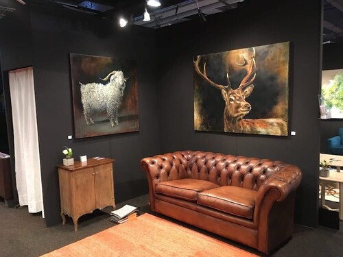 chesterfield hand gepatineerd met openzwaaiende arm