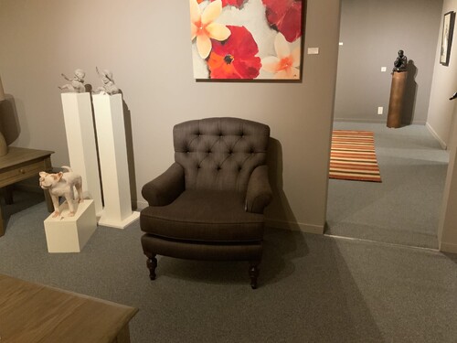 Zeteltje met gecapitonneerde rug